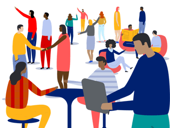 Illustration of a crowd of people