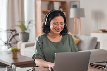 Person working with a laptop