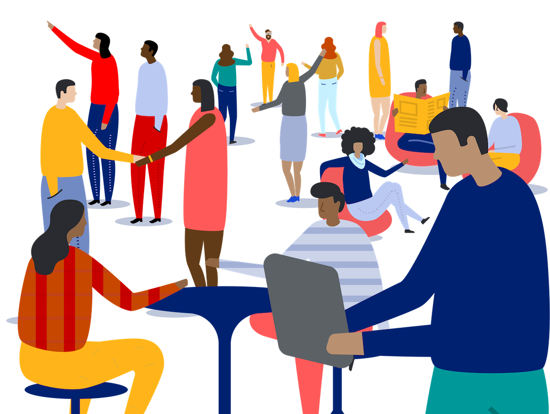 Illustration of a crowd of people