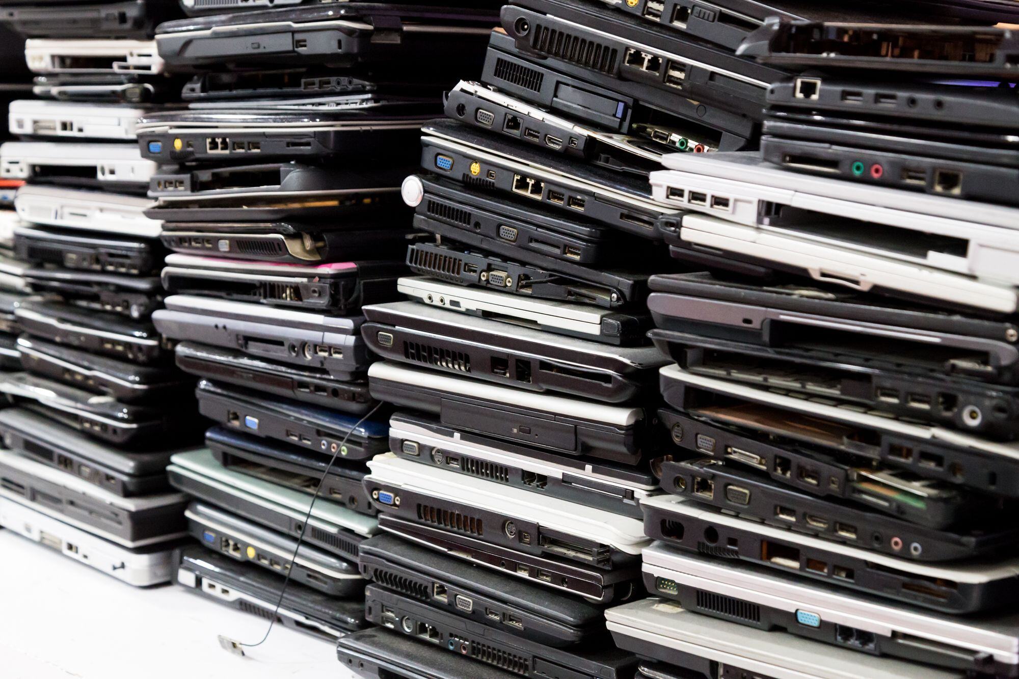 Pile of laptops