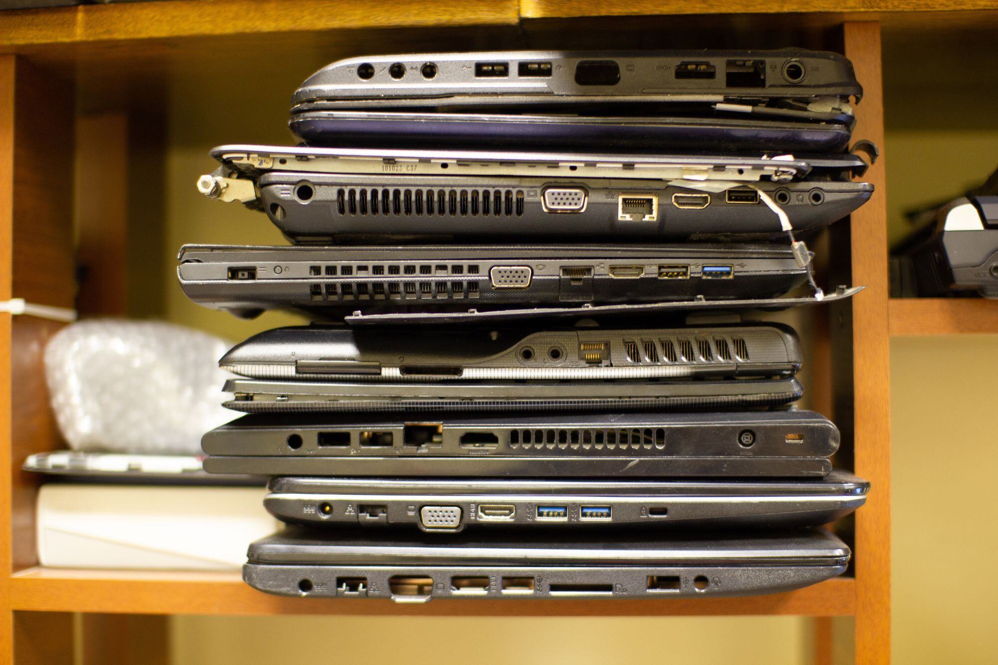 Pile of laptops