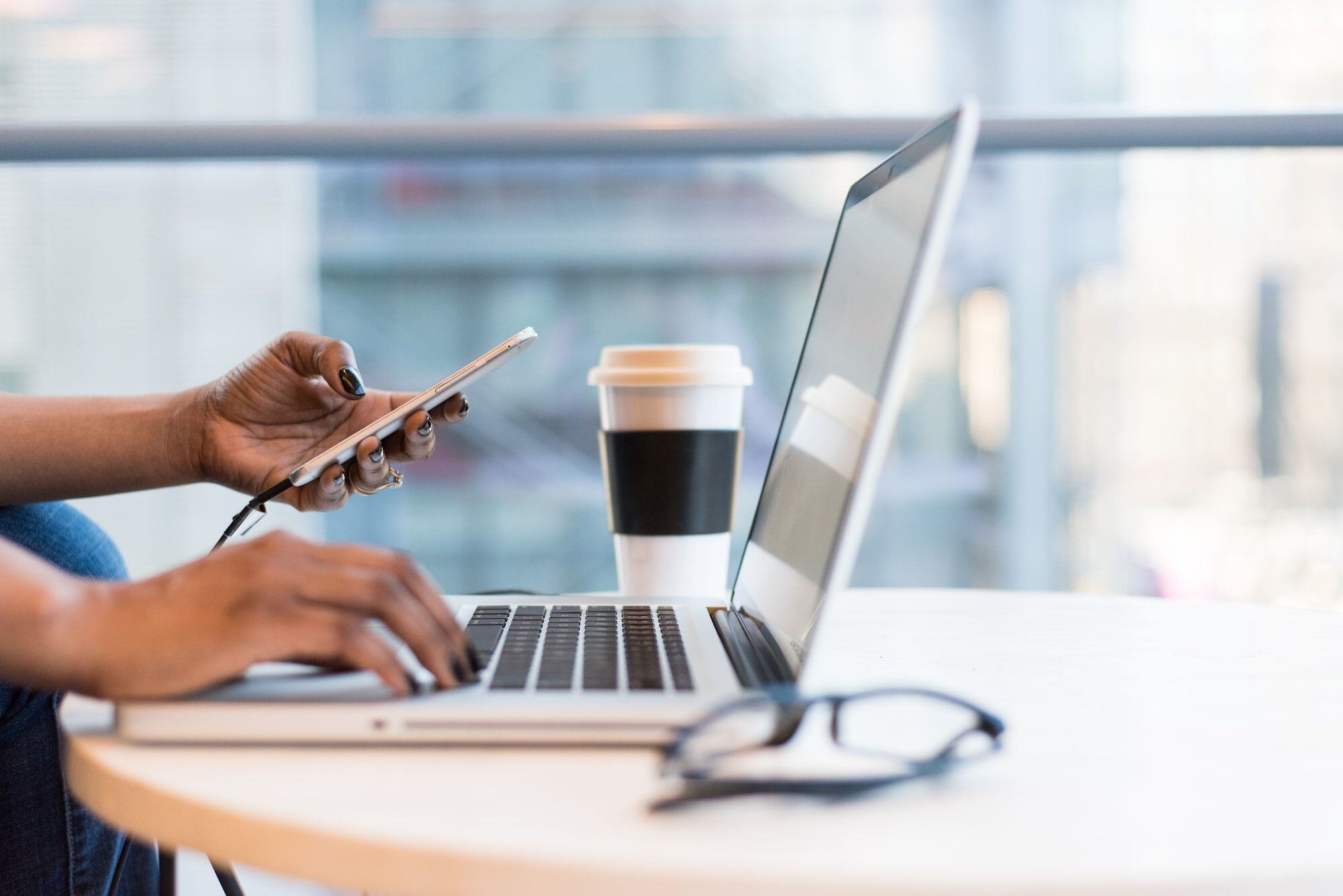 Person using a laptop